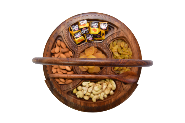 Anarrio Wooden Basket: 5 Partitions