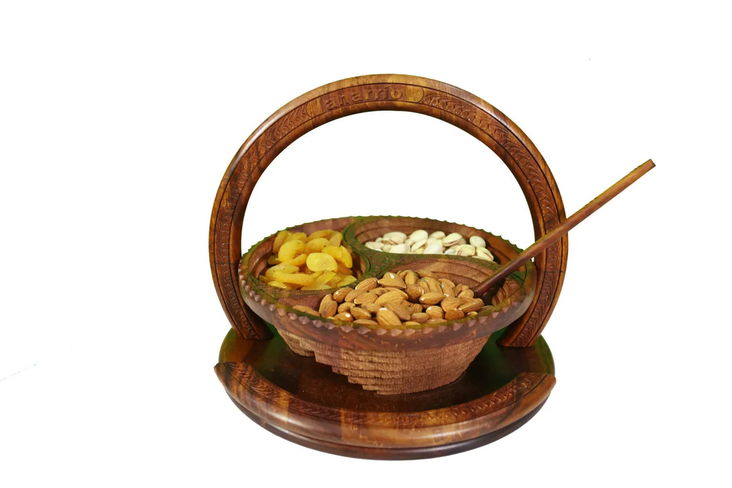 ANARRIO WOODEN BASKET: 3 PARTITIONS