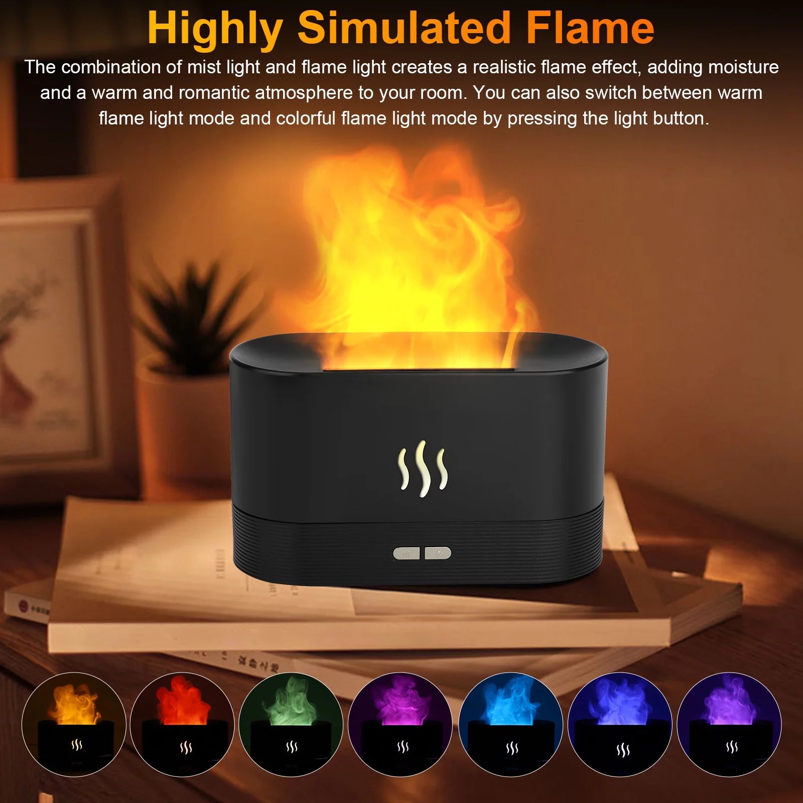 180Ml Flame Air Humidifier Essential Oil Diffuser