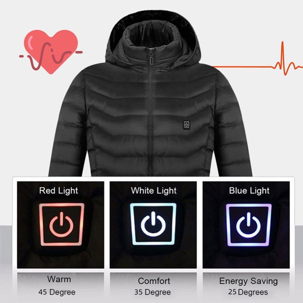 New Heated Jacket Coat USB- Heating Vest Men's Clothes Winter