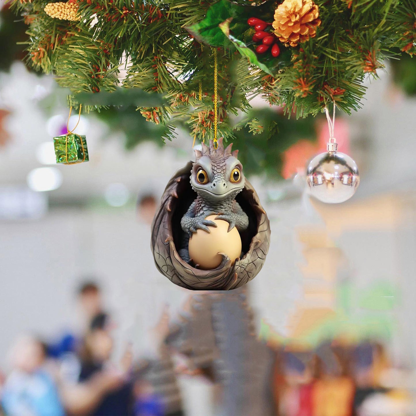 Creative Dragon Egg Treasure Acrylic Automobile Hanging Ornament Christmas Decorations