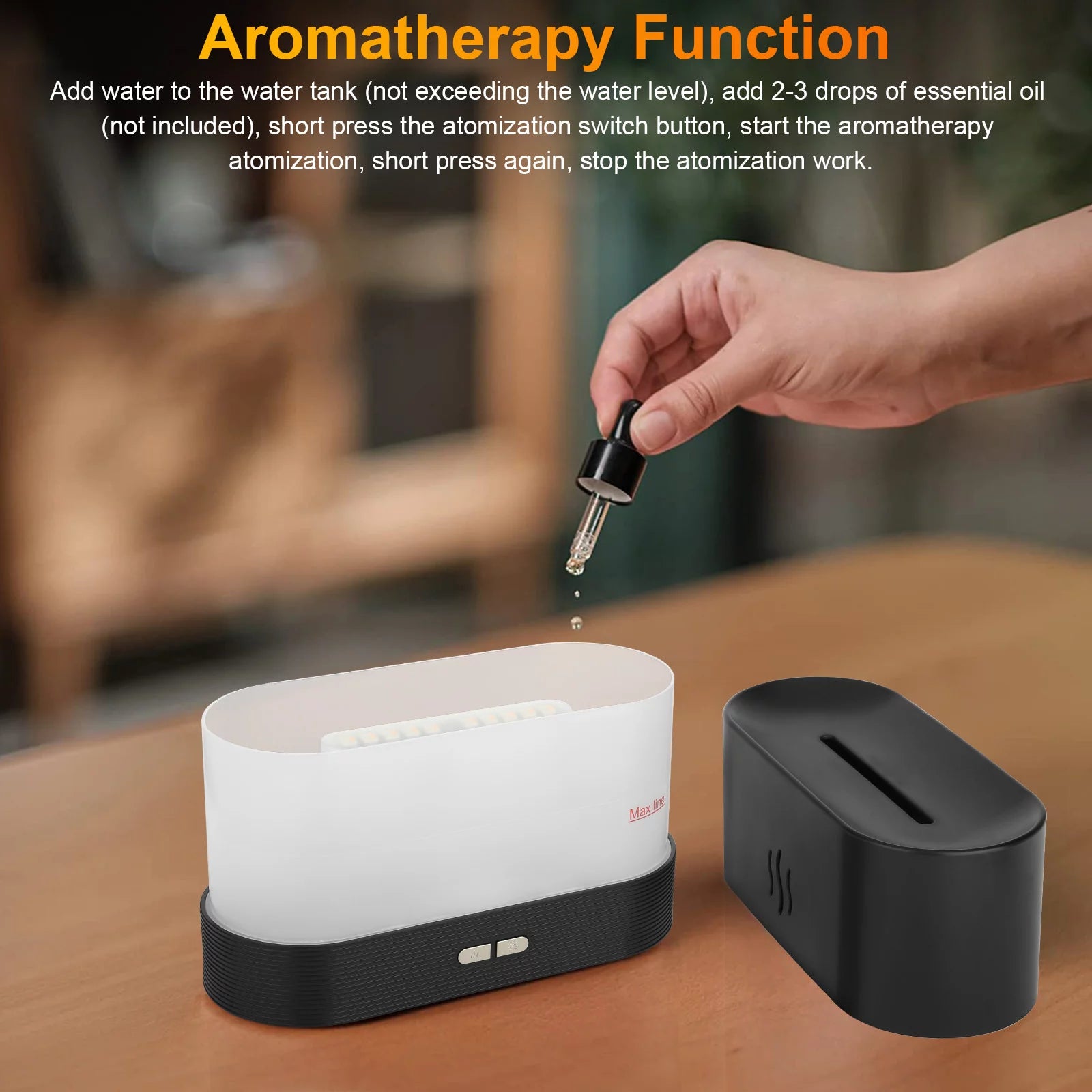 180Ml Flame Air Humidifier Essential Oil Diffuser