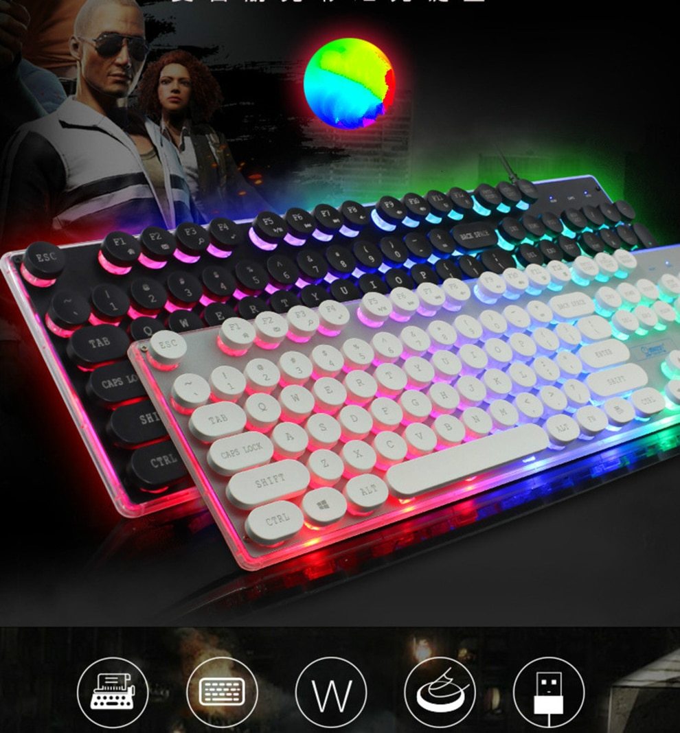 Dragon LED Backlight Gaming USB Wired Keyboard Mouse Set